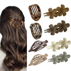 Xmasir 8 Pcs Flat Hair Clips for Women, 3 1 Count (Pack of 8), Multicolor