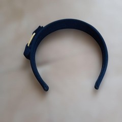 Salvatore Ferragamo Vara Ribbon Headband Navy Brand Logo Hair Accessory No Box