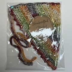 Multicolor Crochet Triangle Bandanna Headscarf Handcrafted Handmade Cotton Knit