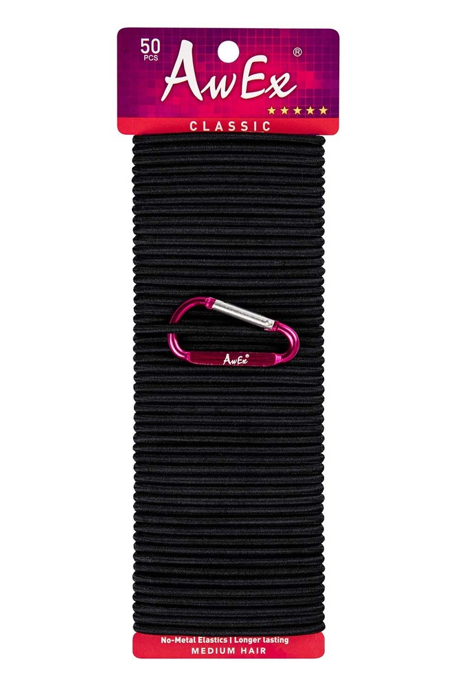 Strong Hair Bands – 50 PCS,0.16 inch(4 mm) Thick,5.5 inches(140 mm) Long Hair…