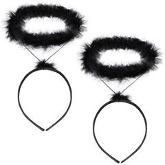 2 Pack Angel Halo Headbands Feather Angel Headband Black Halo Headband Hallow…