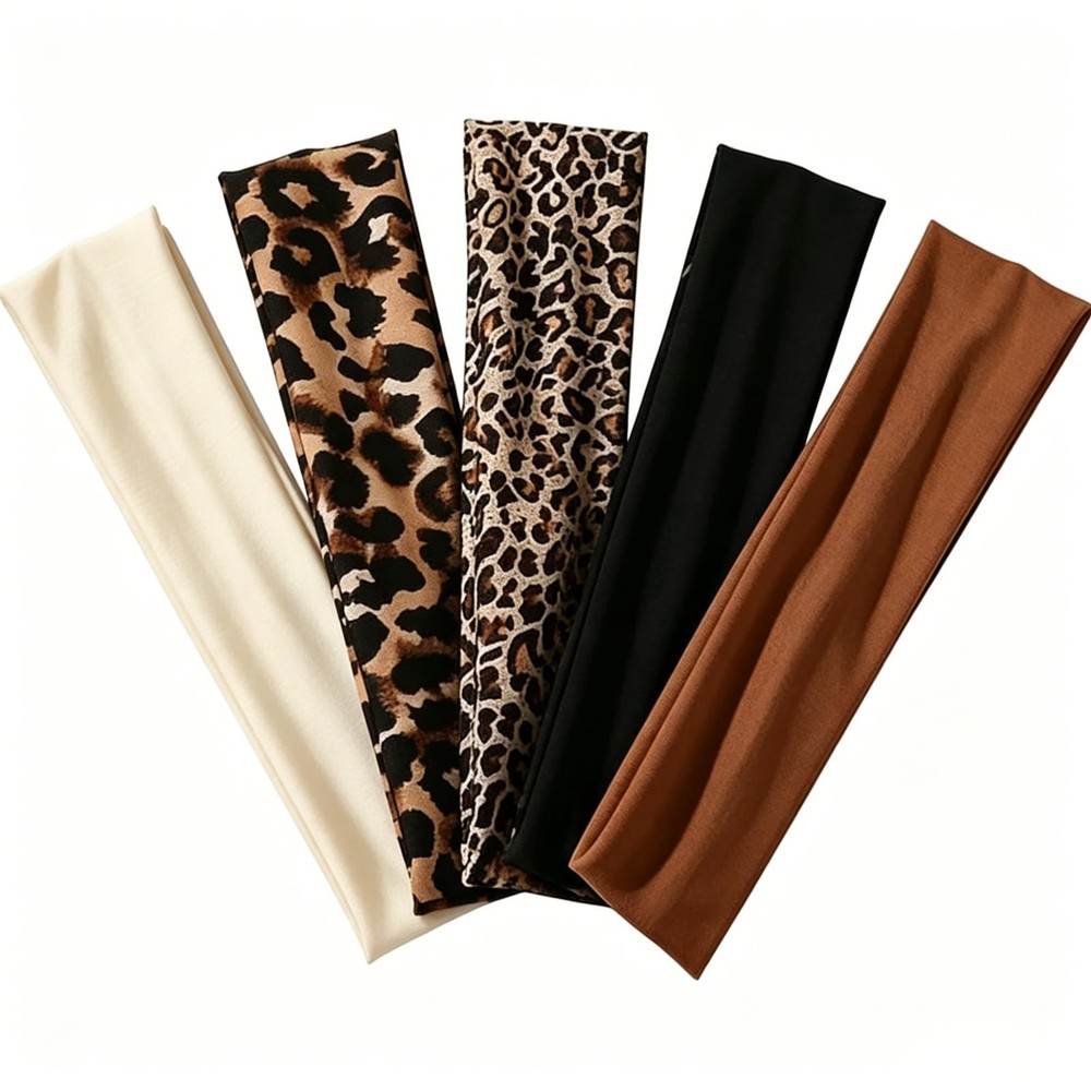 Dittochuck 5PCS Animal Print Headband, 1 Count (Pack of 1), Multicolor