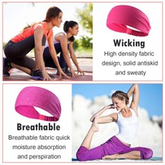 Sports Headband for Men Women Yoga Running Fitness Moisture Wicking Sweatband