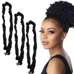 3Pcs Silk Scrunchies: Adjustable Slip Black Satin 1 Count (Pack of 3),