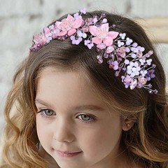 Flower Girl Headpiece Pink Bride Headband Wedding Hair Accessories For Girls