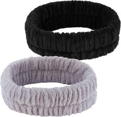 Spa Headband, Makeup Headband for Washing Face,Hair Bands Men,Black and Grey