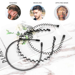 6Pcs Metal Hair Headband Wave Style Hoop Band Comb Sports Hairband Men Women