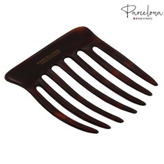 Parcelona French Seven Teeth Large 2 Pieces Celluloid Tortoise Shell Hair Comb