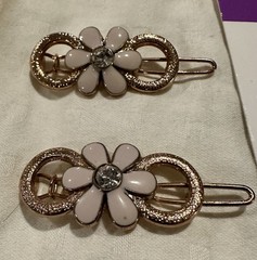 Retro Hair Clips – Set Of 2, Flower Gemstone Dragonfly Barrettes