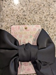NWT SUNDAY STATE bow Black 100 polyester 7 inch x 8 inches