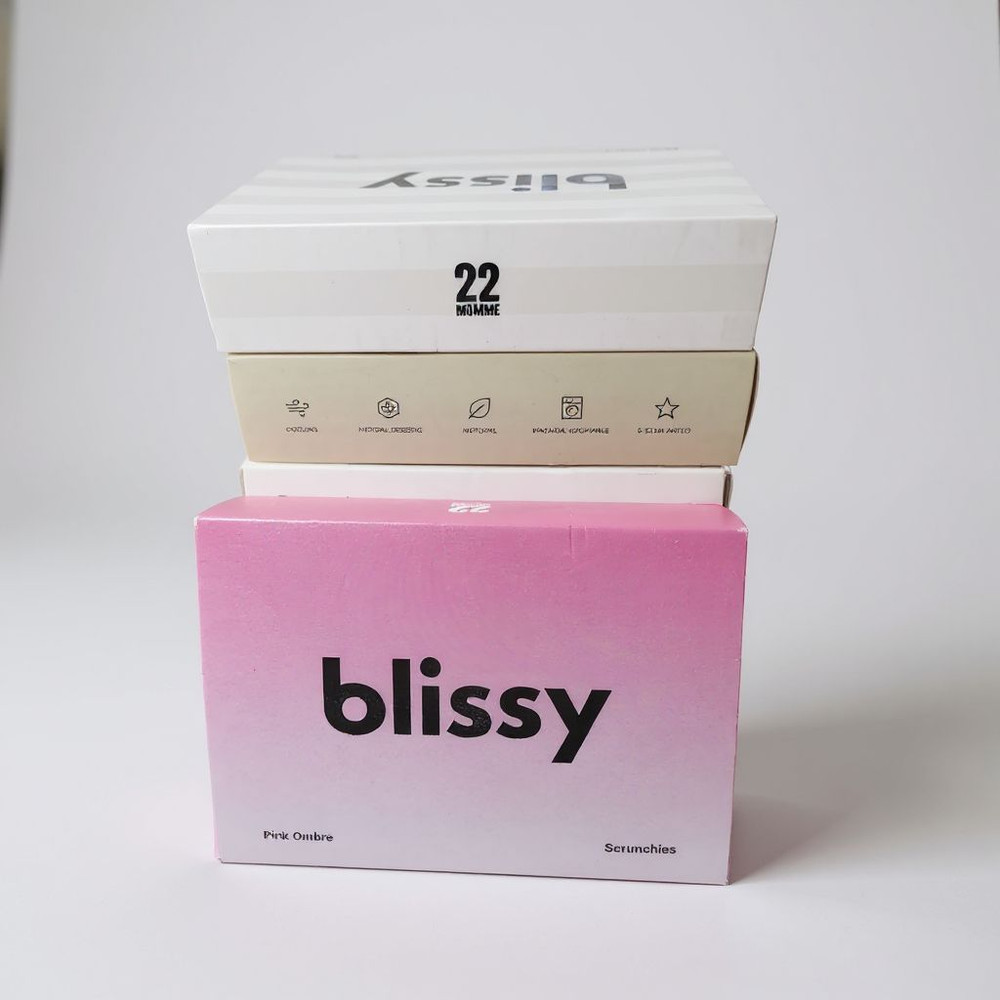 Blissy 3-Pack Silk Scrunchies in Pink Ombre