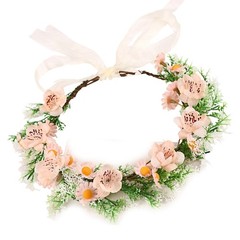 Bohemian Daisy Floral Headbands Fabric Plastic Grass Ribbon Hair Accessory For