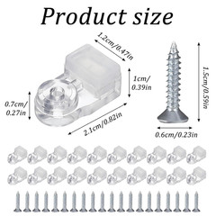 20 Pcs Glass Retainer Clips Mirror Holder Clips Plastic Glass Panel Clip with…