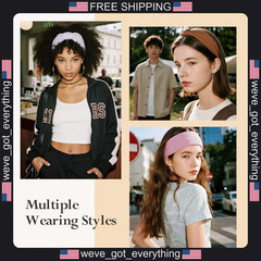 6 Pack Cotton Blend Wide Headbands for Women and Girls