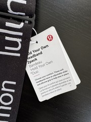 Lululemon Hold Your Own Head Elastic Hair/Workout Bands Black White 2 pack – NEW