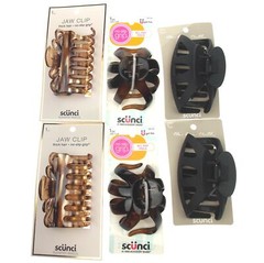 Scunci Claw Clips Lot 6 Black Brown Octopus Jumbo Thick Hair No Slip Grip Jaw