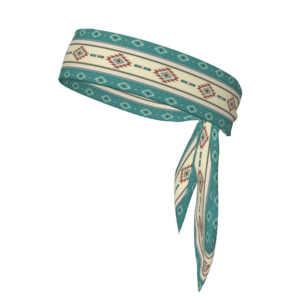 Native Indian Western Tribal Tie Headband, Breathable Sweatband, Non-slip Fab…