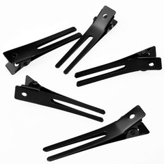 Hairdressing Double Prong Curl Clips, 50pcs 1.8″ Metal Alligator Hairpins for Ha