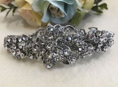 Sparkling Silver Tone Rhinestone clear color metal Hair Clip Barrette 6943
