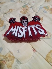 Red Misfits Skull Band Hair Clip Claw set of 2