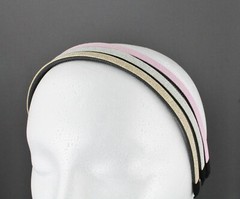 3 Gold Silver Pink sparkly headband hair band 1/4″ wide narrow skinny grip teeth