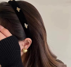 Retro Bee Wide Hair Hoop French Style Versatile Headband For Women Girls
