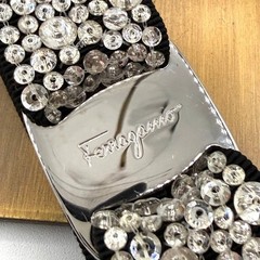 Salvatore Ferragamo Barrette with Vara Ribbon, Jewels, and Logo