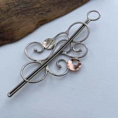 Metal Hair Barrette, Artisan Made, Hand Crafted