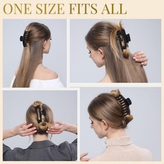 Black Hair Clips for Women -8 Pack 4.3 Inch Large 8 Count (Pack of 1),