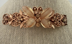 Hair Barrettes Lucite & Rhinestone Butterefly, Black Flower,Small Bar w/Stones