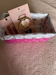 Juicy couture home gold hair clips nail clippers and basket set