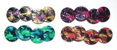 Joined Oval Barrette Metal Hair Clip Marbled Abstract Wahba Boho Made in Italy