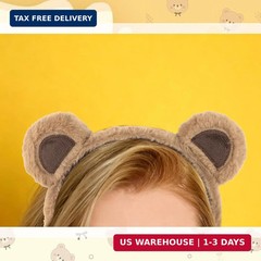 YARIEW 12pcs Bear Headbands for Women Animal Ears and Bear Ears Headband Plush H