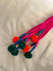Handmade Multicolor Pom-Pom Thread Hair String