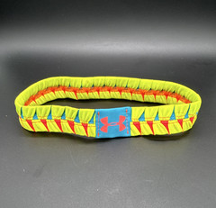 Under Armour Stretch Polyester Headband Green Red Blue Logo Geometric