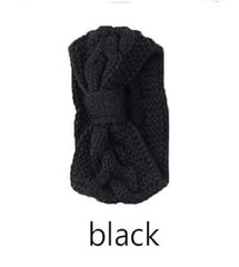 1pcs Knitting Winter Warmer Headband, Non-Slip for Home Travel (Black)