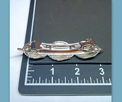 Minimalistic silver tone leaf metal womens barrette Decorative accent hair clasp
