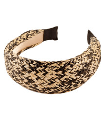 Two-Tone Designer Inspired Natural Raffia Headband Hair Band Fashion Accessory