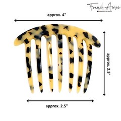 French Amie 7 Teeth Handmade Celluloid Side Hair Comb for Women and Girls