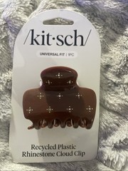 Kitsch Recycled Plastic Rhinestone Puffy Claw Clips, Hair Clip Color Camel