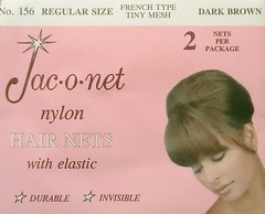 2 packs 156 Jac-O-Net Dark brown franch tiny mesh elastic hair net regular size