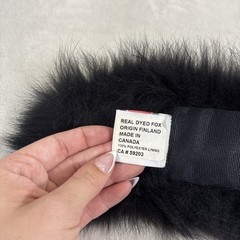 New Finland Fox Fur Headbands: Black & Grey Speckled Made in Canada Bnfts Chrty
