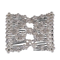 12 PCS Beaded Hair Combs Clips for Bun Maker, Thick Wavy Ponytail Accessories