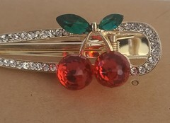 Cherries Rhinestone Hair Clips