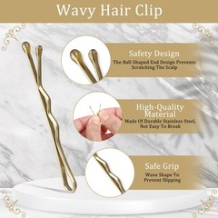 Mini Bobby Pins, 50pcs 1.37 Inch Small Wavy Hair Pins Metal Curved Hair Clip …