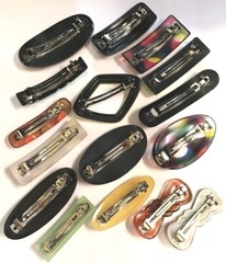 Delsol Hair Clip Metal Large Barrette Women French Colorful Print Made in France