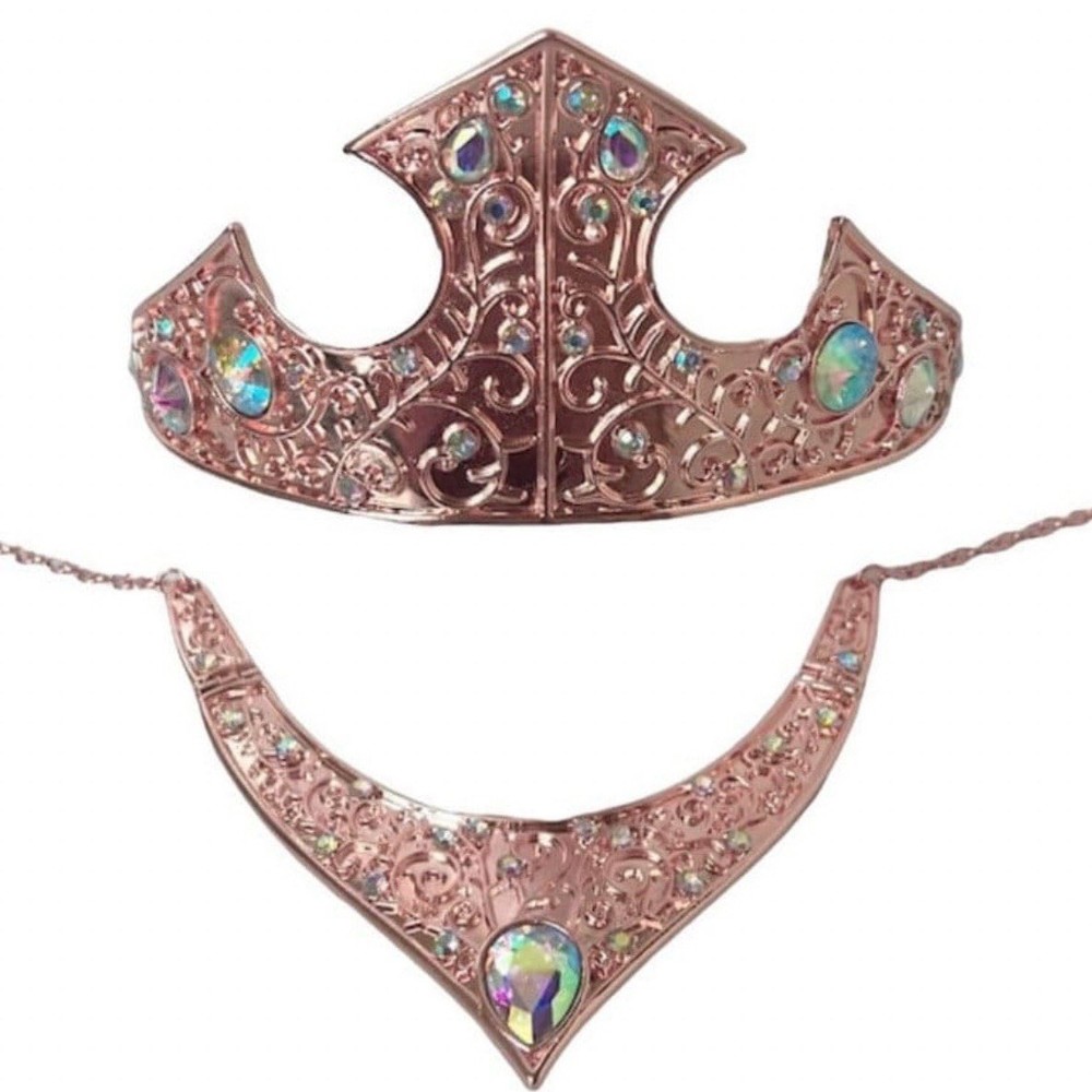 Sleeping Beauty Tiara Set Aurora Crystal Rhinestone Metal Crown Princess Cosplay