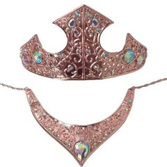 Sleeping Beauty Tiara Set Aurora Crystal Rhinestone Metal Crown Princess Cosplay