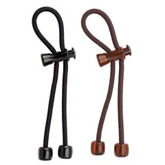 Pulleez Sliding Ponytail Holder, Set of 2 – Acrylic Charms – Black/ Brown