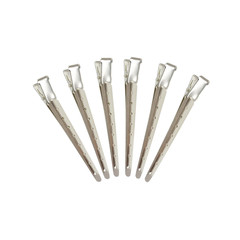 12 Pcs 3.54 Inches Duck Bill Clips Round-Head Clip Silver hair Clip with 7 Holes